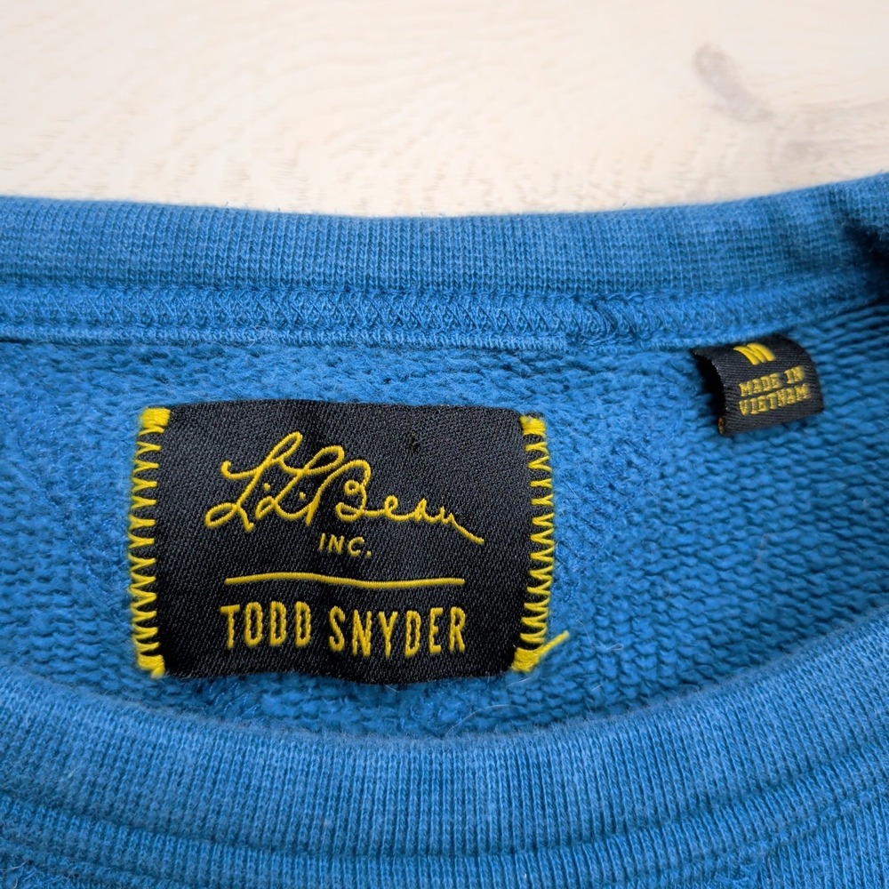 Todd Snyder x LL Bean Portland Maine Crewneck Sweater Mens M Blue Americana - Picture 3 of 13